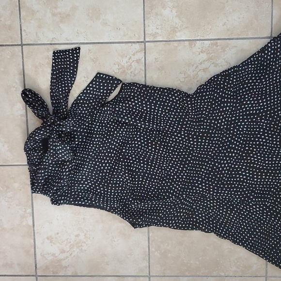 American Living Black White Polka-dot Dress Sleeveless Adjustable Neck String s4 - Picture 3 of 11